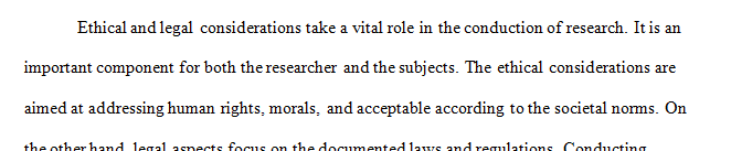 Determine the ethical considerations related to the research question