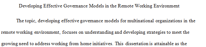 Discussion on the dissertation topic on governance models