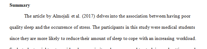 Find a scholarly or academic health/wellness article about stress.