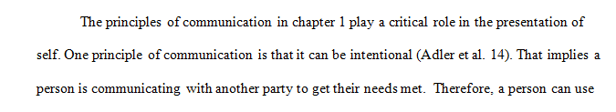 Review the principles of communication in chapter 1