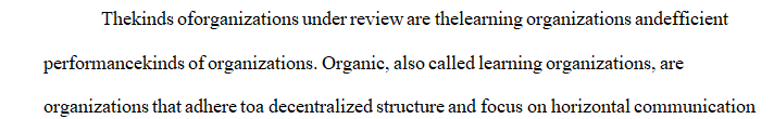 Why is shared information so important in a learning organization in comparison to an efficient performance organization