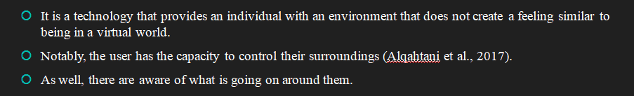 Write about three types of virtual reality
