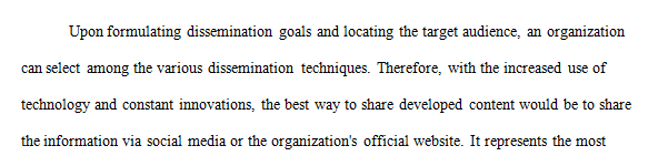 Examine the organizational community methods of disseminating new information.