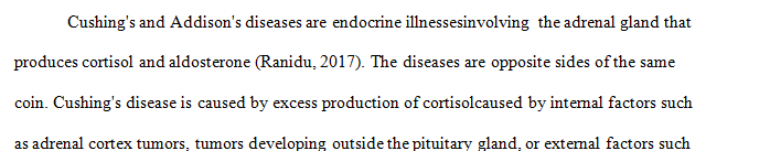 Find a journal article that discusses the differences between Addison's Disease and Cushing's Disease