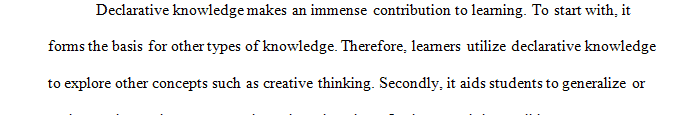 How does declarative or conceptual knowledge contribute to learning