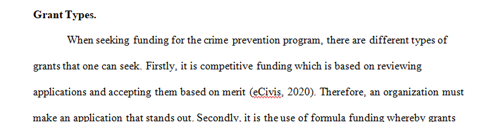 Imagine that you are part of a local group developing a grant-funding proposal for a crime prevention program targeting businesses in your community.