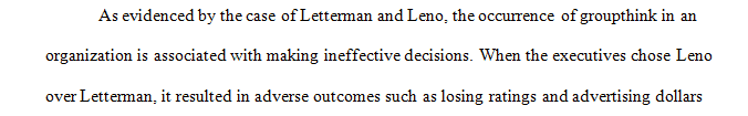 Letterman or Leno: A Groupthink Analysis of Successive Decisions Made by NBC