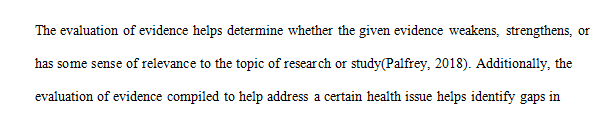 Name two different methods for evaluating evidence.