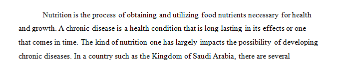 Nutrition plays a vital role in causing chronic disease.