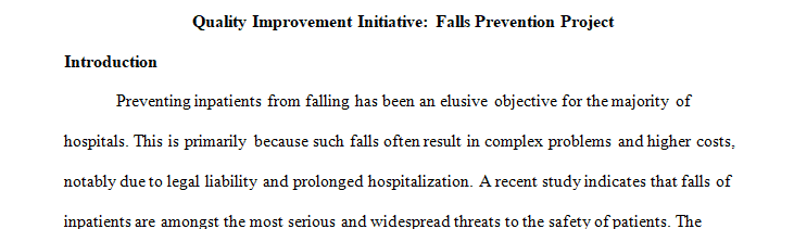 Propose a quality improvement initiative from your place of employment that could easily be implemented if approved.