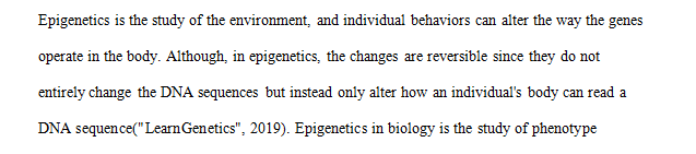Research and locate one article on epigenetics from a reputable academic source
