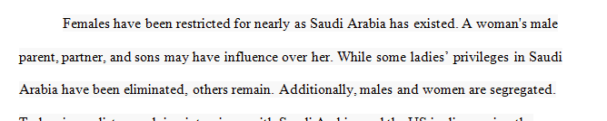 Research the role of women in Saudi Arabia.