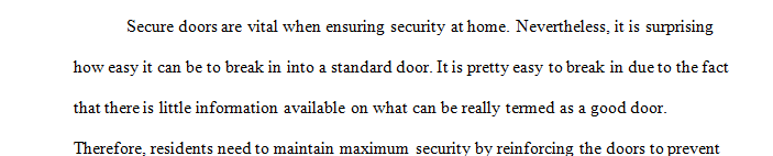 Research ways to increase exterior door safety.