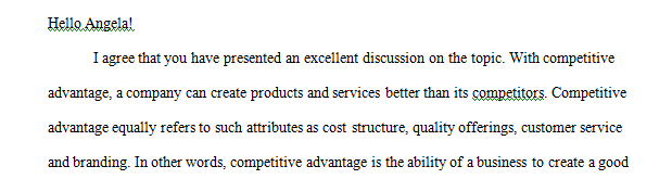 We learned last week that successful companies have a competitive advantage that their customers are drawn to.