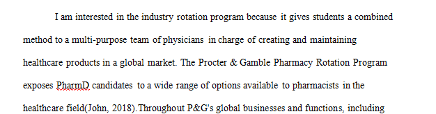 Why are you interested in an industry rotation and what do you expect to gain from this experience
