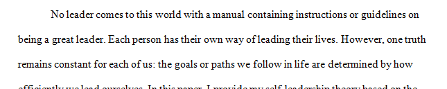 Write one page per conceptual foundation of how you apply it or want to apply in your own leadership