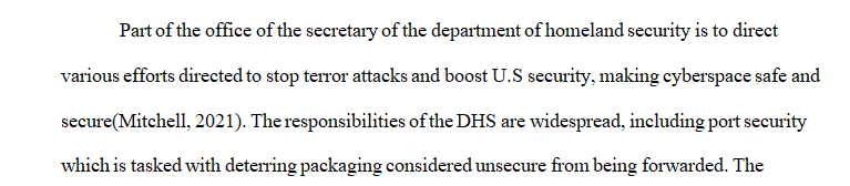 You are drafting a Policy Document for the Biden Administration that explores Port Security past 2021.