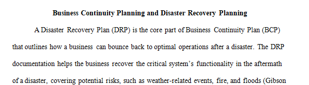 Assume that you have been hired by a small veterinary practice to help them prepare a contingency planning document