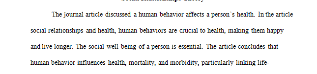 Describe a social theory that was discussed in the Social Relationships and Health journal article