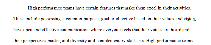 Describe the characteristics of performance-driven team.