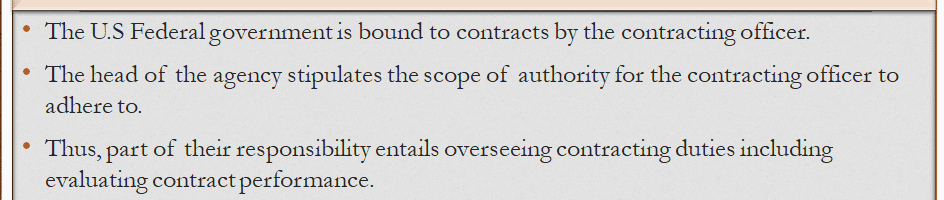 Describe the responsibilities of the contracting officer