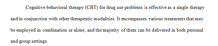 Give examples of cognitive behavioral therapy approaches for substance use disorders.