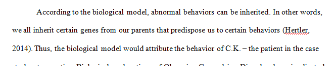 Base on "The Case Study of the Obsessive-Compulsive Disorder", write two paragraphs