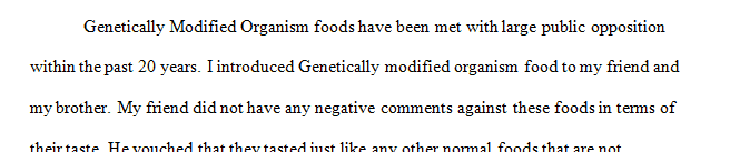 Introduce GMO food to two family members friends