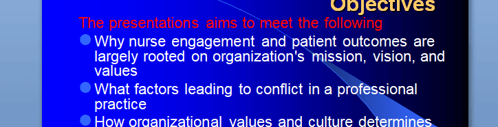 Prepare a 10-15 slide PowerPoint presentation that examines the significance of an organization's culture and values.