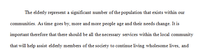 Assignment: Community Resources for Older Individuals