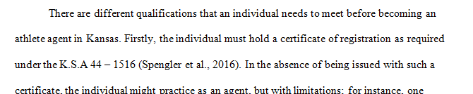 Review the Kansas Uniform Athlete Agents Act