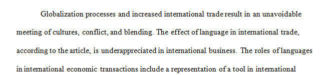 Share at least two thoughts topics from this case that are important in international business