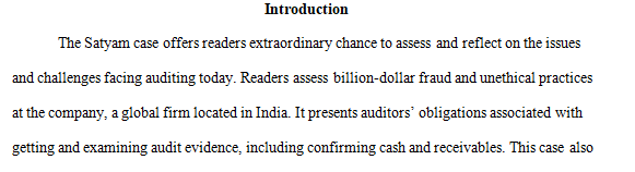 Read the case titled “Satyam Fraud” and answer the following questions.