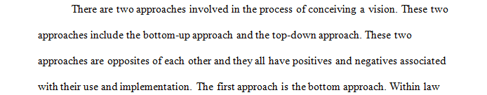 What are two approaches in conceiving a vision and what are the positives and negatives of each approach
