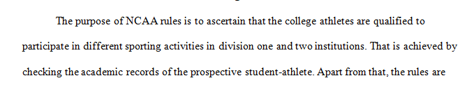 Review Case 4.1 (Banks v. National Collegiate Athletic Association) and answer the following prompts using complete sentences:
