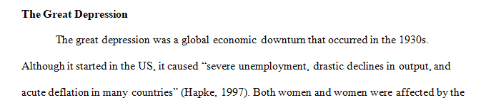 Great Depression & affect on women and people of color