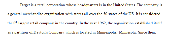 Write the overview and background on Target.