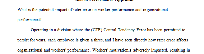 Discussion about the influence of supervisor rater error while conducting performance reviews