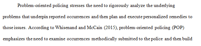 Describe how problem oriented policing differs from the professional crime fighting model