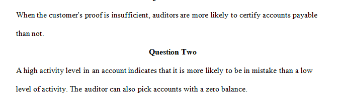 The auditors may decide to confirm accounts payable on an audit engagement.
