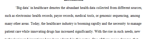 How is big data changing the management or treatment of patient