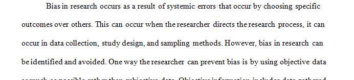 Personal bias can influence the author’s research study