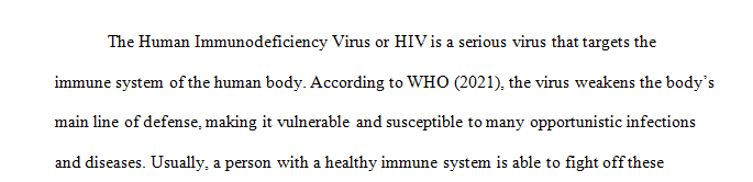 You will write a 2–3-page short essay (double-spaced, font 11 point or 12 point) concerning an infectious disease.