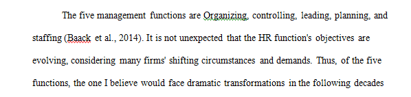 Review Chapter 8 The Five Management Functions as a Coordinated System.