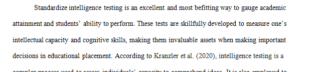Is intelligence testing a useful method of measuring a person's potential for academic achievement