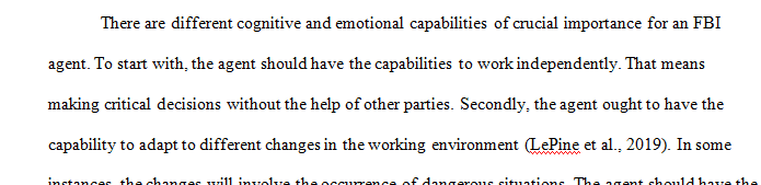 Which specific cognitive and emotional abilities are likely to be most important for FBI special agents