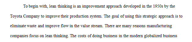 Why Manufacturing Companies focuses on Lean Thinking