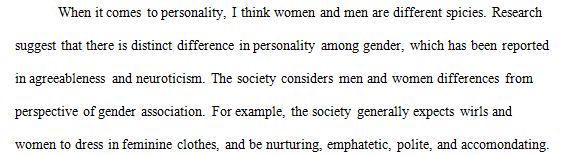 5 journal entries regarding any topic in relation to gender ,