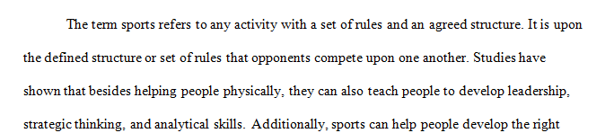 As a first step in creating a comprehensive Sport Outreach plan, you will research a specific group of people to reach