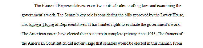 Focusing on the legislative branch, or the Congress